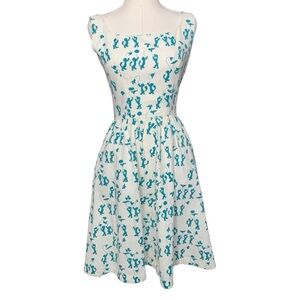 Vintage 50/60s Tiger/Lion Circus Novelty Print Circle A Line Dress has pockets